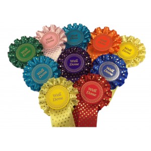 Gold Spotted Polka Dot Rosettes Pack of 10